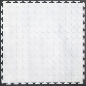 PVC COIN DOT INTERLOCKING 45.7cm x 45.7cm TILES - WHITE. CLEARANCE!