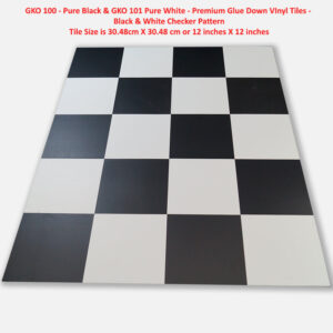 CLASSIC RETRO LOOK PURE BLACK (GKO100) AND PURE WHITE (GKO101) VINYL TILES - GLUE DOWN
