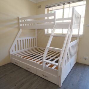 TRIO BUNK BED - PURE WHITE - TIMBER BUILD