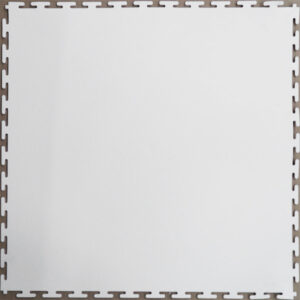 PVC Leather Look Interlocking Garage Flooring Tiles - White
