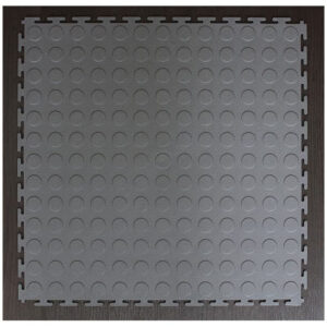 PVC Interlocking Tiles - Grey - Coin Dot